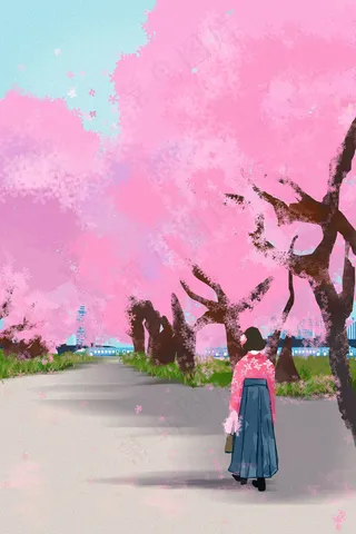 春日唯美烂漫樱花春游赏花