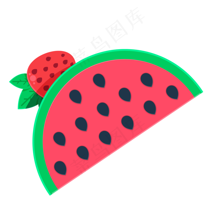 夏日暑假夏天水果西瓜草莓装饰素