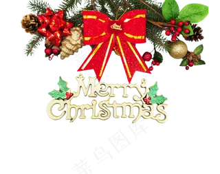 圣诞装饰蝴蝶结,免抠元素