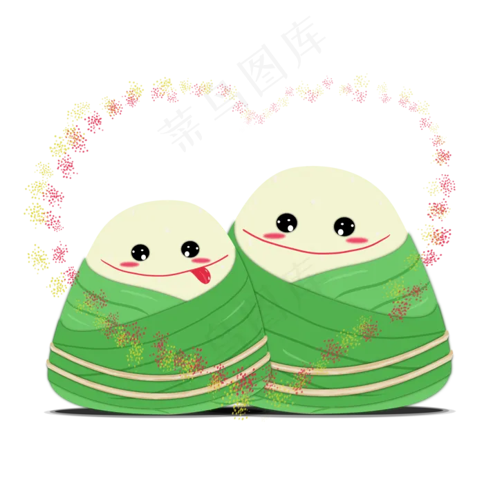手绘卡通情人节端午可爱粽子PN(2000X2000(DPI:300))psd模版下载