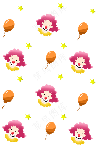 愚人节底纹小丑,免抠元素