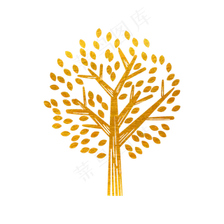 剪纸烫金花草树木