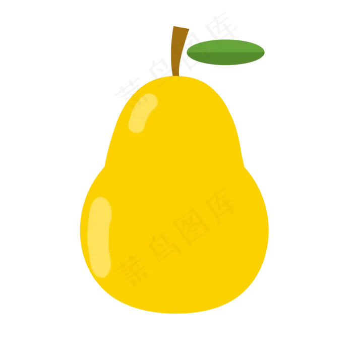 黄色手绘线稿梨子元素(2000*2000px 72 dpi )ai矢量模版下载