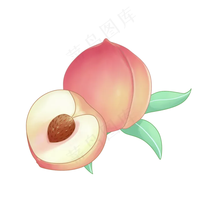 新鲜水果桃子(2000X2000(DPI:300))psd模版下载