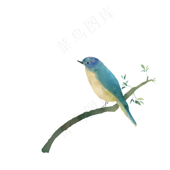 中国风水墨花鸟装饰元素,免抠元素