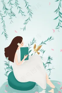 二月你好女孩在柳树下读书 二月你好女孩在柳树下读书