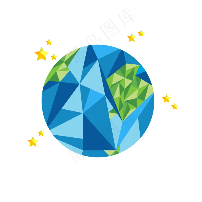 世界清洁地球日几何地球矢量元素ai矢量模版下载