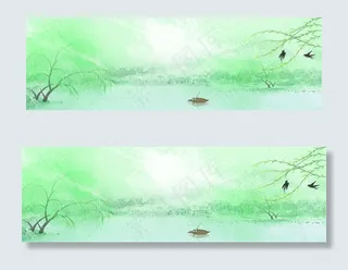 春季清明节踏青文艺PSD分层banner