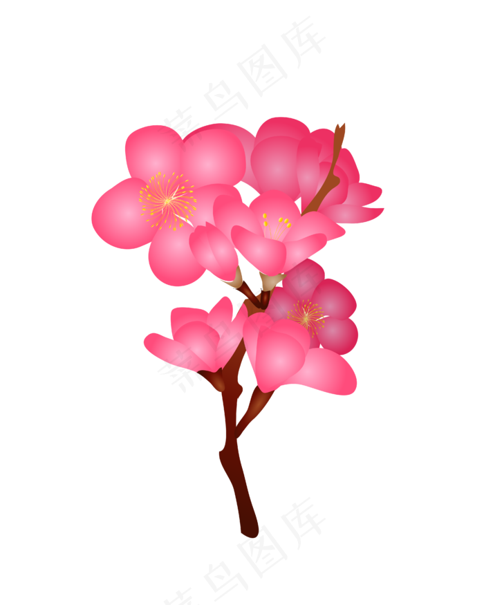 矢量免扣卡通桃花(4167*5208px 300 dpi )ai矢量模版下载