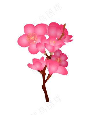 矢量免扣卡通桃花