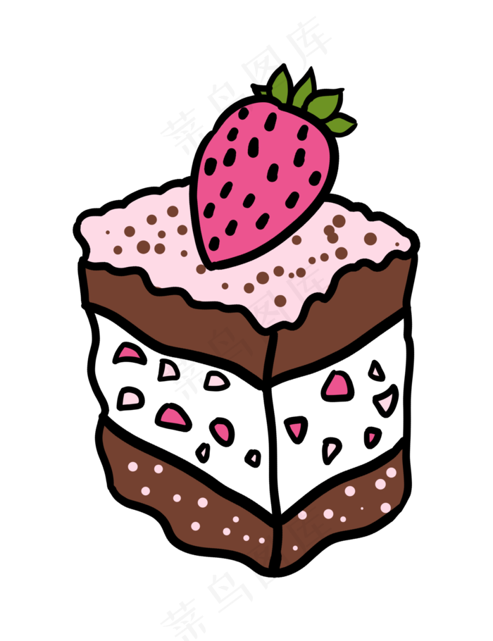 一块草莓巧克力蛋糕