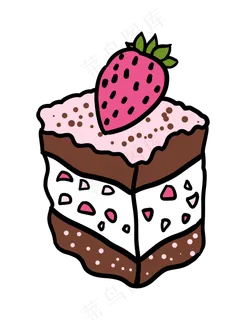 一块草莓巧克力蛋糕