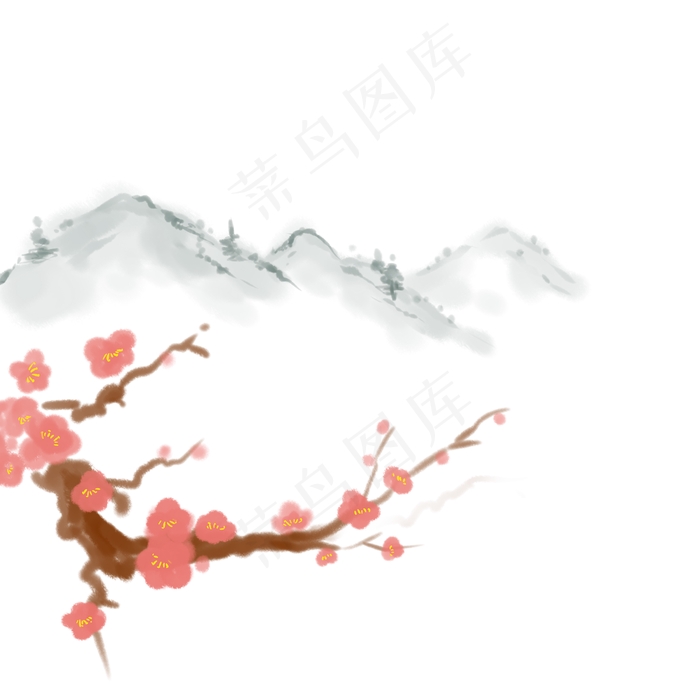 中国风复古水彩插画