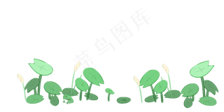 卡通绿色荷叶分割线