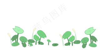 卡通绿色荷叶分割线