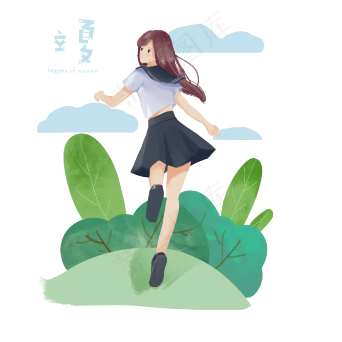 立夏女孩人物(3000X3000(DPI:300))psd模版下载