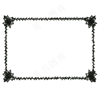 黑色玫瑰极简简易女生边框