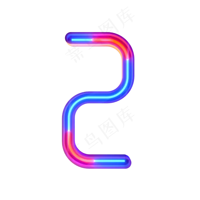 创意霓虹倒计时周年庆数字2