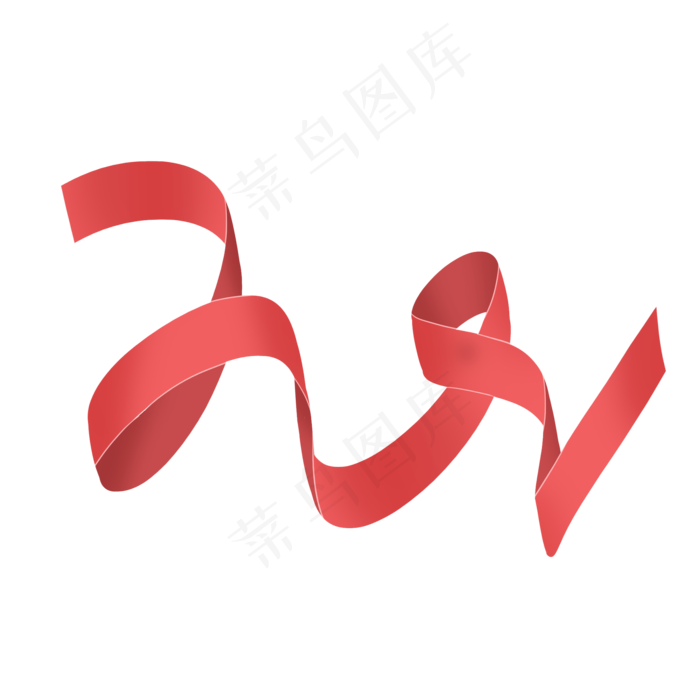 大红色优惠促销喜庆彩带,免抠元素