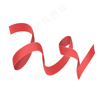 大红色优惠促销喜庆彩带,免抠元素