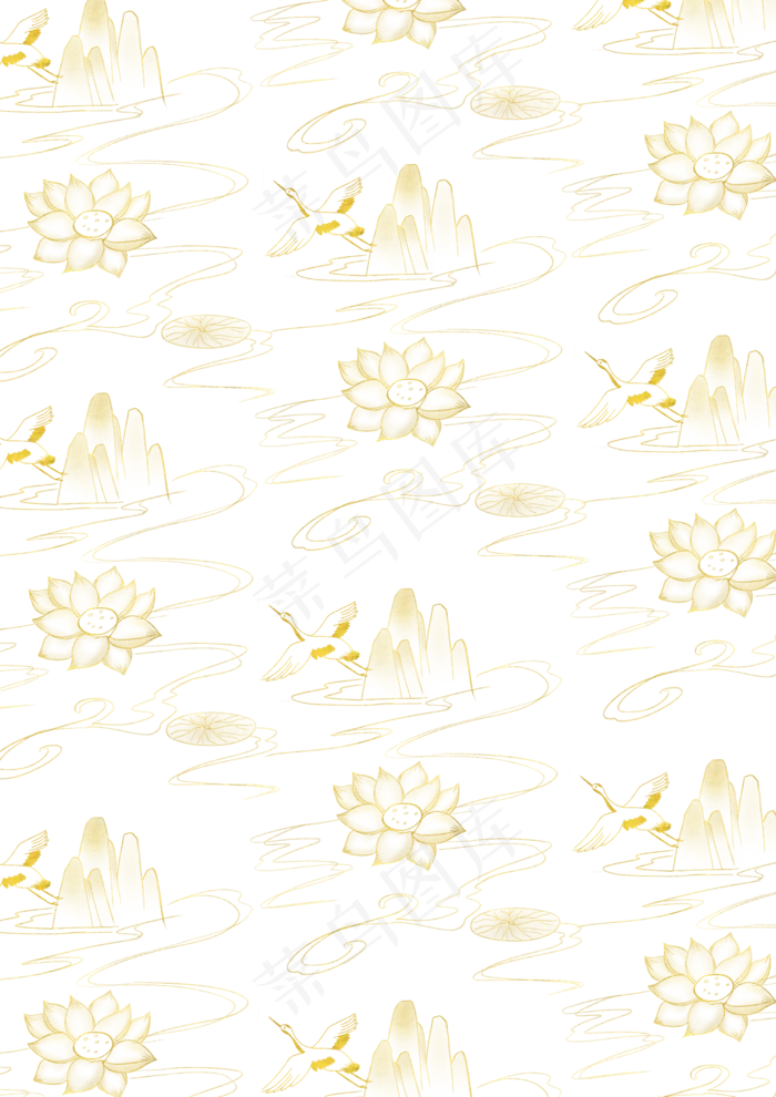 中国风烫金底纹图案(3545X5315(DPI:300))psd模版下载