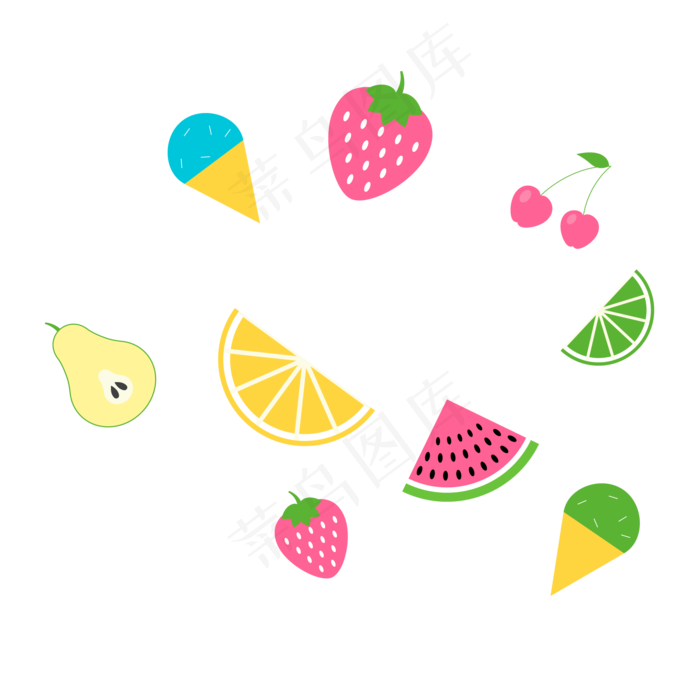 夏季夏天夏至水果免扣素材