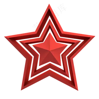 建党节红色五角星,免抠元素