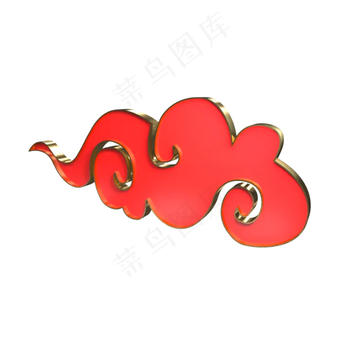 中国风红色金边祥云,免抠元素(2000X2000(DPI:72))psd模版下载