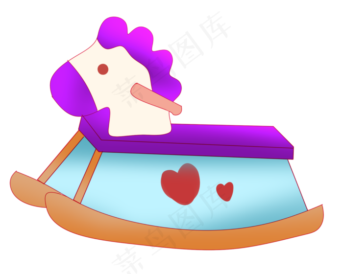 儿童节木马的插画