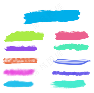 矢量手绘水彩笔触