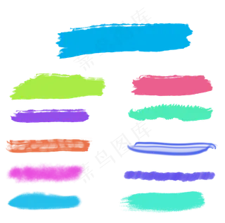 矢量手绘水彩笔触