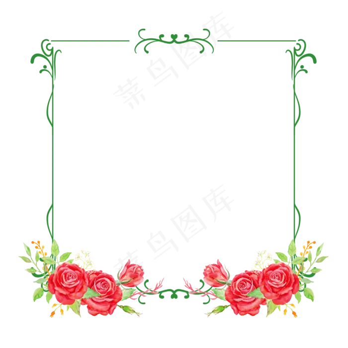 情人节玫瑰边框(2000X2000(DPI:150))psd模版下载