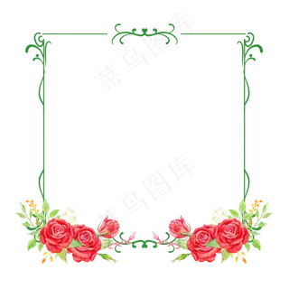 情人节玫瑰边框