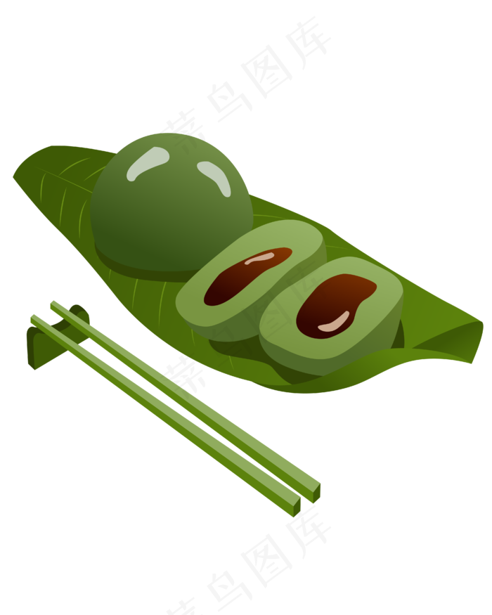 矢量卡通绿色青团