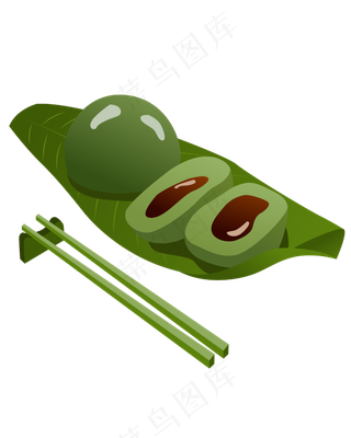 矢量卡通绿色青团