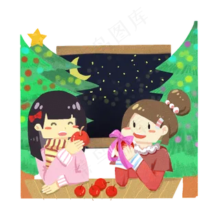 平安夜吃苹果平平安安,免抠元素