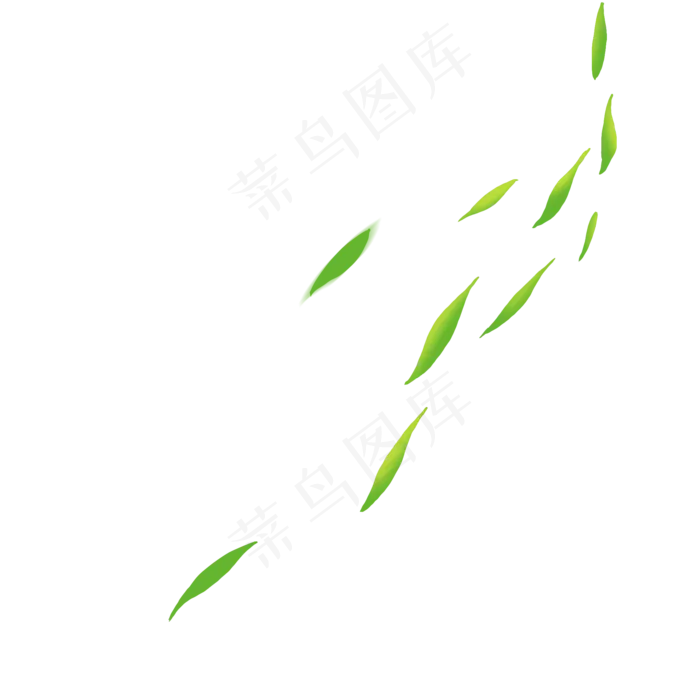 清明节被风吹散的柳树叶卡通素材,免抠元素(2000*2000px 300 dpi )psd模版下载