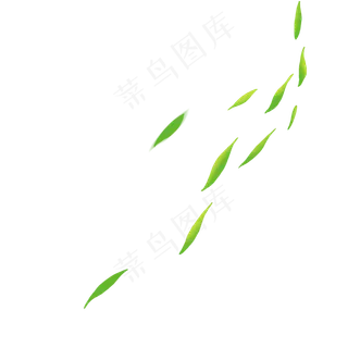 清明节被风吹散的柳树叶卡通素材,免抠元素