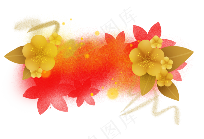 农历新年元宵节梅花文字框,免抠元素(4657X3177(DPI:300))psd模版下载
