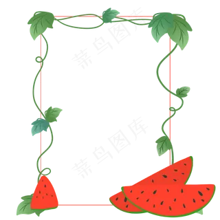 夏日西瓜清新边框
