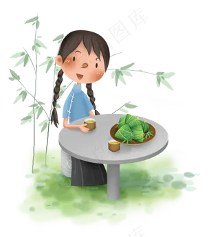 端午节吃粽子的民国学生