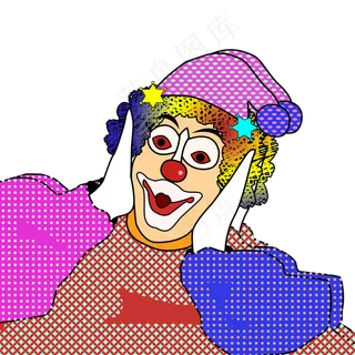 卡通马赛克小丑免抠图