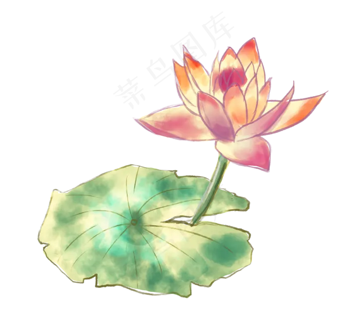 意境荷花中国画(2265X2100(DPI:300))psd模版下载