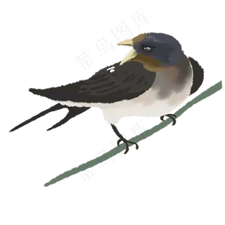 张嘴回头的一只燕子