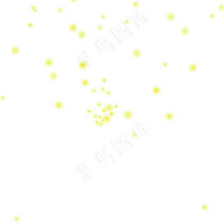 手绘黄色光点小圆点