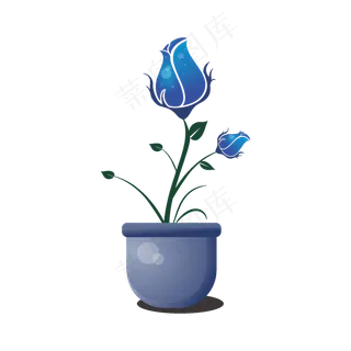 玫瑰盆栽花卉设计元素