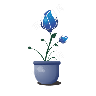 玫瑰盆栽花卉设计元素