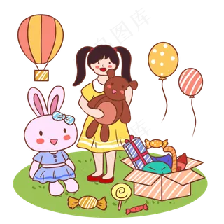 六一儿童节黄色卡通元素玩具礼物