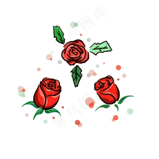 卡通可爱节日庆祝红玫瑰