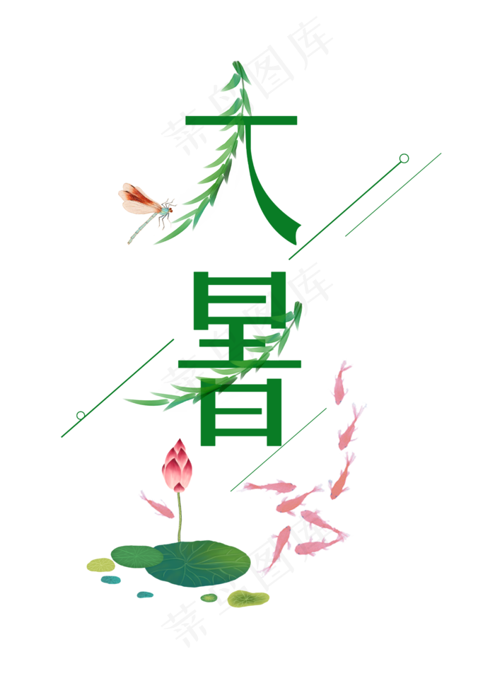 二十四节气大暑节气创意字体(2480X3508(DPI:300))psd模版下载
